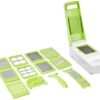 Amazon Brand - Solimo 15-in-1 Stainless Steel Multipurpose Vegetable and Fruit Chopper, Green