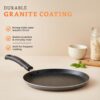 Amazon Brand - Solimo Aluminium Non-Stick Dosa Tawa | Granite Finish | Induction Base | PFOA Free | High Temperature Resistant Exterior Coating | 25 Cm | Grey