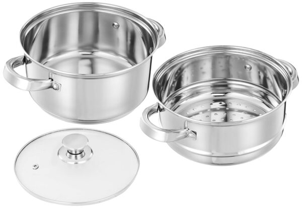 Amazon-Brand-Solimo-Stainless-Steel-Steamer-with-Glass-Lid-Induction-Base-Modak-Momo-Maker-17-x-22-x-22.4-Cm-2L-Silver.jpg Amazon Brand - Solimo Stainless Steel Steamer with Glass Lid | Induction Base | Modak, Momo Maker | 17 x 22 x 22.4 Cm | 2L | Silver