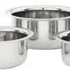Amazon Brand - Solimo Tope Set of 5 | Stainless Steel | 420 ml, 550 ml, 840 ml, 1150 ml & 1550 ml | Induction and Gas compatible | Silver