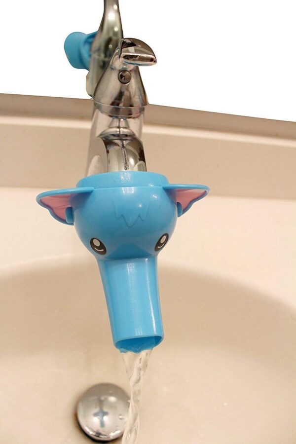 Animal Baby Elephant Water Tap Faucet Extender, Plastic Cartoon Crane Extender Water Tap Holder - Kids Bathroom Accessory - Multi Color