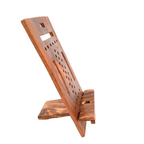Apka Mart The Online Shop Mobile Holder Stand | Wooden Cell Phone Stand Holder | Desk Organizer - for Table, Bed, Office Desk, Home Decor & Gifts - 7 Inch (Brown)
