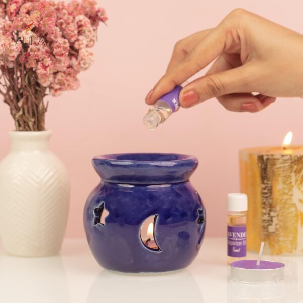 AuraDecor Fragrance Heat Diffuser Gift Set with Tealight Candles || HomeDecor || Diffuser Set || Tealight || Candles (Lavender)