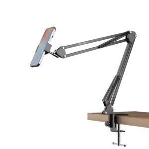BROLAVIYA Overhead Long Articulating Arm Mobile/Tablet Stand Mount, for 4 to 11 Diagonal inch Display, Black