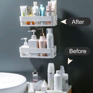 Bathroom Accessories,Liquid Soap Dispenser,Wall-Mounted Mop Holder,Towel Bars, Plastic Rack,Wall-Mounted Storage Rack, Shower Shelf Lifting Bracket (Bathroom Rack Pack of 2)