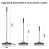 Bathroom Cleaning Scrubber with Wiper Upgraded 3 in 1 Toilet Bathroom Cleaning Scrubber with Wiper Upgraded 3 in 1 Toilet Scrubber Bathrooms Brush with Long Handle 180°Rotate Bathrooms Floor Cleaning Scrubber Brush (Medium)