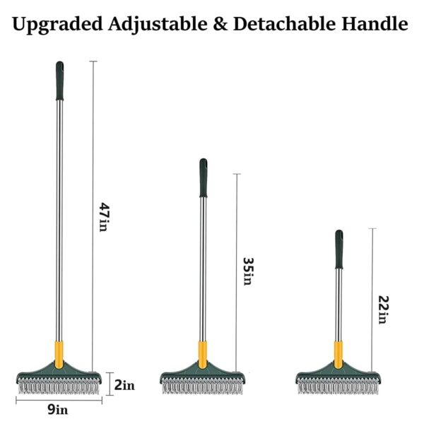 Bathroom Cleaning Scrubber with Wiper Upgraded 3 in 1 Toilet Bathroom Cleaning Scrubber with Wiper Upgraded 3 in 1 Toilet Scrubber Bathrooms Brush with Long Handle 180°Rotate Bathrooms Floor Cleaning Scrubber Brush (Medium)