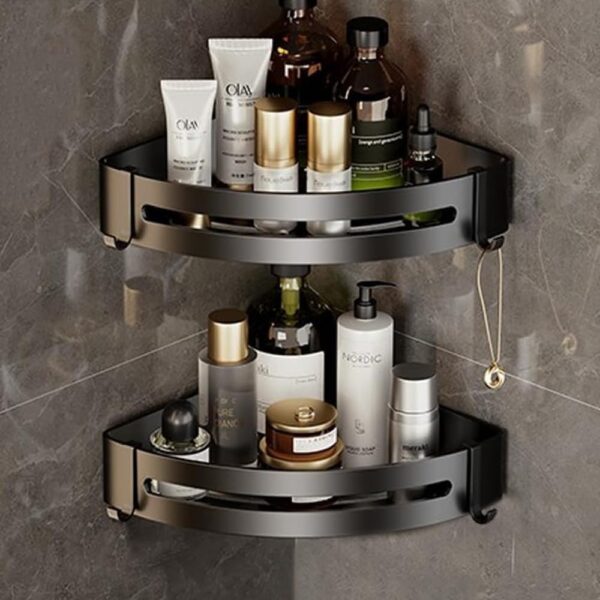 Bathroom Corner Shelves Bathroom Organiser Corner Shelf for Bathroom Wall Bathroom Corner Shelves Bathroom Organiser Corner Shelf for Bathroom Wall Self Adhesive Bathroom Shelf Bathroom Corner Stand Corner Rack for Organiser Without Drill(Pack of 1)