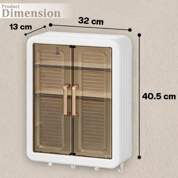 Bathroom Organiser | Wall Mounted Storage Cabinet for Bathroom & Kitchen Essentials, Skincare & Makeup | Organizer Cabinet for Home (White)