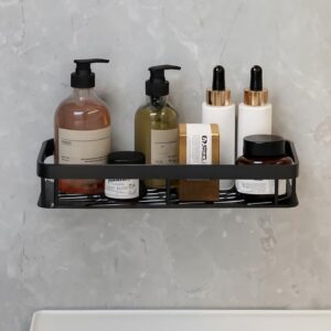 Bathroom Organiser Without Drill | Aluminium Self Adhesive Shelf Rack | Rustproof Wall Mount for Bathroom Accessories - Pack of 1