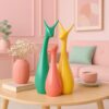 Beautiful Home Decor Lucky Deer Statue Family Ceramic Statues - (Set of 3, Multicolor)