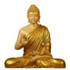 Big Size Meditating Buddha Idol Statue Showpiece for Home Garden Big Size Meditating Buddha Idol Statue Showpiece for Home Garden Living Room Decor Decoration Gift Gifting Items, 15 inches / 35cm / 1 Feet, Buddha (Green Golden) (Cream & Golden)