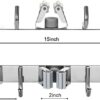 Broom Mop Holder Wall Mount Stainless Steel Wall Mounted Storage Organizer Heavy Duty Tools Hanger with 3 Racks 4 Hooks for Kitchen Bathroom Closet Garage Office Garden-1Pc, Hanging Shelves