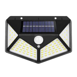 Btag Solar Motion Sensor Sun-Powered LED Wall Light | 1W Wireless Waterproof LED Outdoor Lamp with 120 Degrees Angle Lighting | Wall-Mounted Security Light for Garden, Garage, Pathway,Yard (Pack of 1)