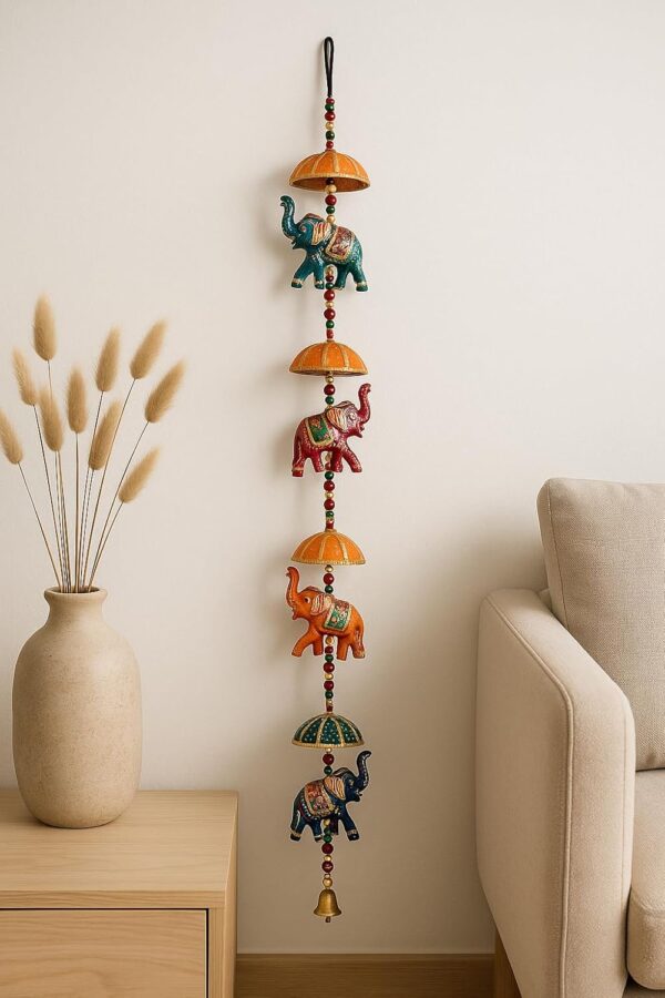 CDM Handcrafted Rajasthani Wall Hanging | Ethnic Decorative Hanging with CDM Handcrafted Rajasthani Wall Hanging | Ethnic Decorative Hanging with Beads & Bell | Home Decor for Door, Wall, Balcony