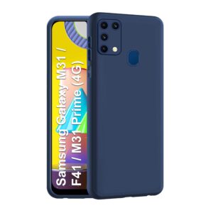 CEDO Back Cover for Samsung Galaxy M31 / F41 / CEDO Back Cover for Samsung Galaxy M31 / F41 / M31 Prime | Camera Bump Protection & Inner Velvet Fabric Lining | Ultra Slim Matte Soft Rubberised Case Cover (Blue)