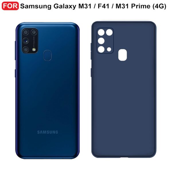 CEDO Back Cover for Samsung Galaxy M31 / F41 / M31 Prime | Camera Bump Protection & Inner Velvet Fabric Lining | Ultra Slim Matte Soft Rubberised Case Cover (Blue)