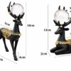 CHIBRO Decorative Crystal Ball Animal Showpiece for Home Décor | Swan & Deer Design Polyresin Table Décor with Glass Ball | Living Room, Office & Gift Item (Premium Black Deer Couple Showpiece)