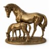 CHIBRO Premium Resin Horse Showpiece for Home Decor | Elegant Golden & Black Horse Figurine | Luxury Tabletop Decorative Sculpture for Living Room, Office & Gifting (Golden Bond Stallion)
