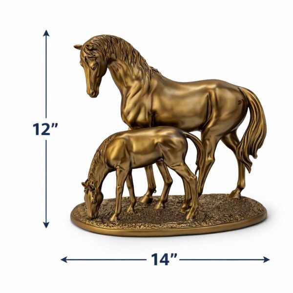 CHIBRO Premium Resin Horse Showpiece for Home Decor | Elegant Golden & Black Horse Figurine | Luxury Tabletop Decorative Sculpture for Living Room, Office & Gifting (Golden Bond Stallion)