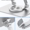 COOLCOLD Tablet Stand | 360° Rotating Adjustable Aluminum Foldable Holder for iPad, Tablets & Smartphones | Portable Desktop & Bed Stand for Home, Office, Table, Floor Use (Grey)