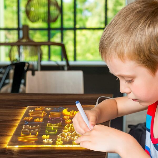 CPENSUS DIY 3D Acrylic Writing Pad With Pen Message Board Rewritable Table Lamp For Study LED Light Office Home Decor Gift