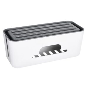 Cable Management Box with Mobile Stand – Cord Organizer and Cable Management Box with Mobile Stand – Cord Organizer and Power Strip Cover for Desk, Home & Office Use – Hides Cables, Wires, Surge Protectors – Black (White)