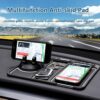 Car Dashboard Mobile Holder Anti-Slip Mat with Phone Stand & Number Plate – Non-Slip Silicone Dashboard Organizer for Car Interior (Pack of 1)