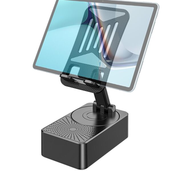 Cell Phone Stand with Wireless Bluetooth Speaker| Mobile Stand with Cell Phone Stand with Wireless Bluetooth Speaker| Mobile Stand with Rotating 360-degree| Foldable Mobile Phone Desk Holder| Wireless Speaker with Stand - 3 in 1 Mobile Phone Holder