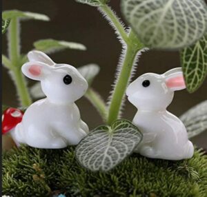 Chocozone Pack of 20 Cute Rabbit Miniatures Garden Decoration Items Chocozone Pack of 20 Cute Rabbit Miniatures Garden Decoration Items Garden Decor - 2.5cm