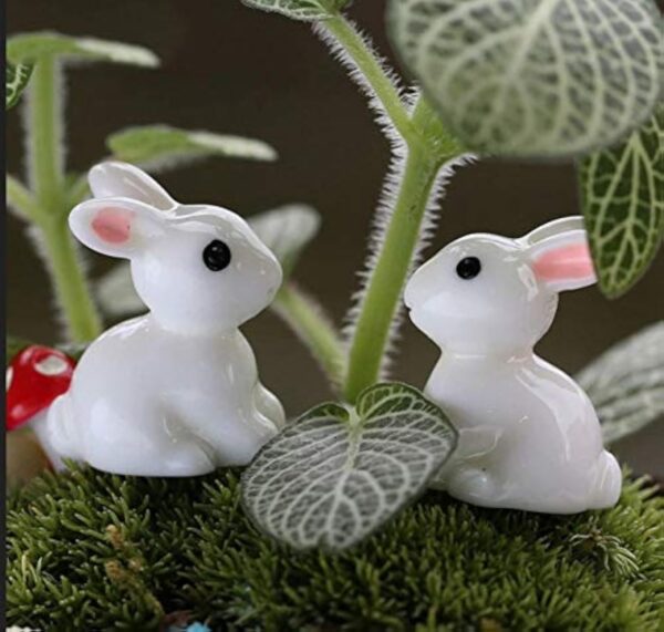Chocozone Pack of 20 Cute Rabbit Miniatures Garden Decoration Items Chocozone Pack of 20 Cute Rabbit Miniatures Garden Decoration Items Garden Decor - 2.5cm