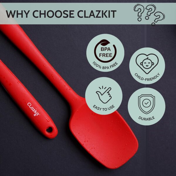 Clazkit-Large-Spatula-Large-Spoon-Non-Stick-Silicone-Spatula-Set-for-Cooking-Baking-Seamless-Design-Food-Grade-BPA-Free-Dishwasher-Safe-RED-Set-of-2.jpg Clazkit Large Spatula & Large Spoon, Non-Stick Silicone Spatula Set for Cooking & Baking, Seamless Design Food-Grade & BPA-Free, Dishwasher Safe (RED) Set of 2