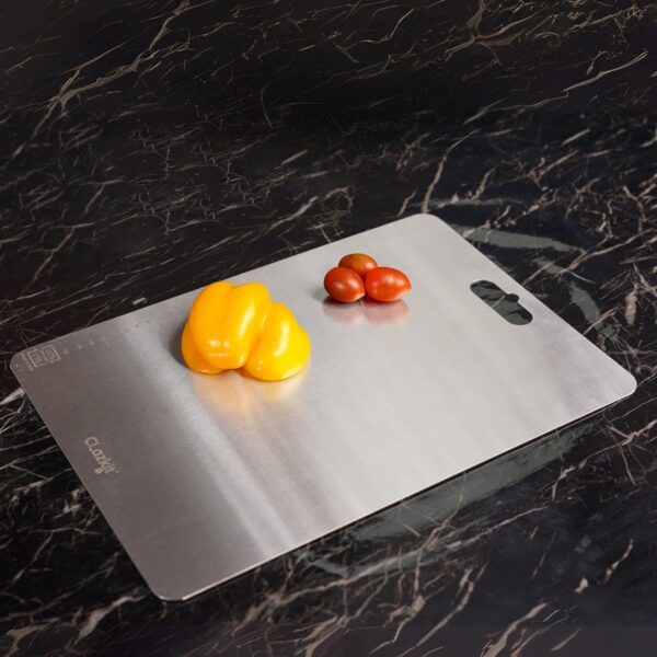Clazkit Large Stainless Steel Chopping Cutting Board Vegetable,Fruit,Bread & Meat Clazkit Large Stainless Steel Chopping Cutting Board Vegetable,Fruit,Bread & Meat Durable Safe & Heavy Duty (360 x 250 x 1mm)