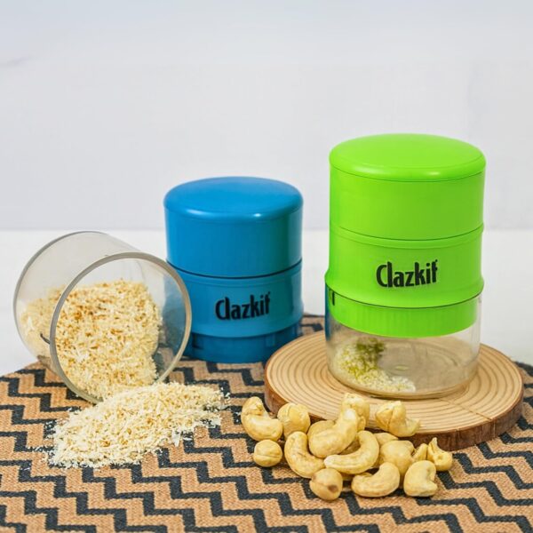 Clazkit Precision Cashews & Almond Cutter/Slicer : Effortless Slicing with Clazkit Precision Cashews & Almond Cutter/Slicer : Effortless Slicing with Built-in Storage Convenience -Multicolor