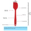 Clazkit - YH547 Premium Silicone Non-Stick Heat Resistant Spatulas with Steel Core Kitchen Utensils Non-Stick for Cooking, Baking and Mixing, 27cm,Red