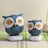 CraftVatika Resin Mother Owl with Baby Owl Decorative Showpiece, Handmade Owl Sculpture, Feng Shui Bird, Owl Bird Family Figurine, Gift for Kids, Uses for Living Room, Garden, Office Desk (Set of 2)