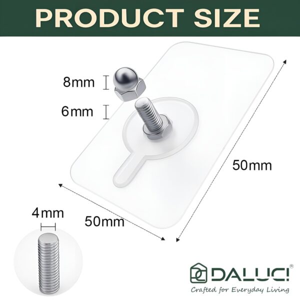 DALUCI 20 Pcs Self Adhesive Screw Hooks for Hanging | Heavy Duty Adhesive Wall Hooks for Wall Heavy Items | Sticker Screw Wall Hook Without Drilling, Nail Free Wall Hooks for Clothes Towels & Home