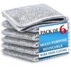 DALUCI 6 Pcs Non-Scratch Steel Wire Dishwashing Cloth | Heavy-Duty DALUCI 6 Pcs Non-Scratch Steel Wire Dishwashing Cloth | Heavy-Duty Scrubber for Utensils, Dishes & Kitchen Cleaning | Reusable & Durable Cleaning Cloth for Sink & Countertops