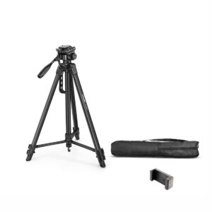 DIGITEK® (DTR 550 LW) 67 Inch Foldable Tripod Stand with DIGITEK® (DTR 550 LW) 67 Inch Foldable Tripod Stand with Phone Holder & 360° Ball Head, 5kg Load Capacity, Aluminum Alloy Legs with Rubberized Feet & Flip Locks, Carry Bag, for Photo & Video Shoots