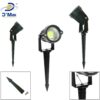 D'Mak 3 Watt and Spike Focus 'IP65 ' Water Resistant and Adjustable 180° Black Aluminium Body Outdoor LED Garden Lights (Warm White) - Pack of 10