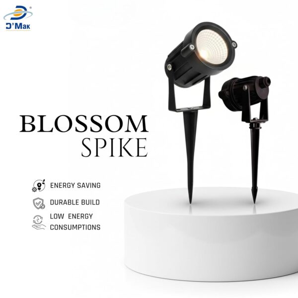 D'Mak Store 3W LED Warm White Spot and Spike Light, Aluminium Die Caste, Rustproof Lights for Garden, Pack of 2