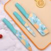 Deeliance Stainless Steel 3-Piece Kitchen Knife Set Chef Knife Set | Meat Knife with Sharp Blade with Ergonomic Handle for Home Kitchen and Restaurant - Orange-Sky Blue