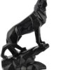 Deepak Craft Gallery Handcrafted Black Wolf Sculpture - Diamond Cut Design Home Decor Figurine for Living Room or Office