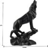 Deepak Craft Gallery Handcrafted Black Wolf Sculpture - Diamond Cut Design Home Decor Figurine for Living Room or Office