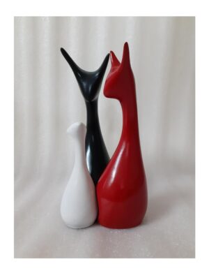 Deer Showpiece for Home DecorationThe Home Decor Lucky Deer Family Set Piano Finish Ceramic Figures Set of 3 Modern Decor Bedroom Living Room Office Restaurant Table Top (Multicolor)