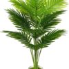 Dekorly Plastic Fake Plants Artificial Floor Plants Large Tropical Palm Dekorly Plastic Fake Plants Artificial Floor Plants Large Tropical Palm Tree Tall Monstera Plant in Pot Faux Plants for Indoor Outdoor Home (Areca | White Pot, Pack of One)