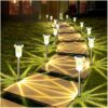 DenicMic Solar Lights Outdoor 10 Pack Waterproof 3000K Warm White DenicMic Solar Lights Outdoor 10 Pack Waterproof 3000K Warm White LED Stainless Steel Stake Outside Lights for Yard Pathway Garden Driveway Walkway Landscape Path Lighting
