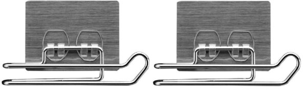 Deriz Toilet Paper Holder Set of 2, Wall Mounted Stainless Steel Tissue Roll Stand, Rust Proof Bathroom Accessory, Self Adhesive or Drill Installation for Washroom & Kitchen