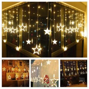Desidiya® 12 LED Star String Light Warm White 138 LEDs, Desidiya® 12 LED Star String Light Warm White 138 LEDs, 3 Mtr Decorative Lights for Decoration Christmas, Wedding, Party, Home & Patio Decorative Lighting for Living Room, Parties, Weddings