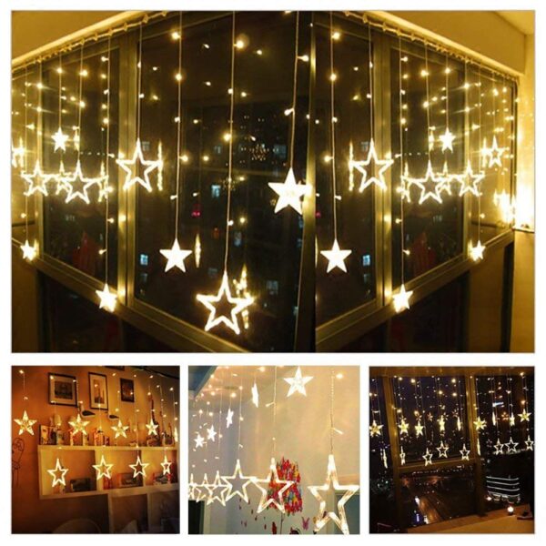Desidiya® 12 LED Star String Light Warm White 138 LEDs, 3 Mtr Decorative Lights for Decoration Christmas, Wedding, Party, Home & Patio Decorative Lighting for Living Room, Parties, Weddings